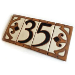 Cottage Style Ceramic Number Tiles