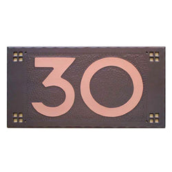 Handcrafted Hammered Copper Number Plaques