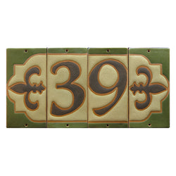 Tudor Style Brown Ceramic Number Tiles
