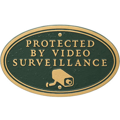 10610 Surveillance Camera Oval Wall or Lawn Statement Plaque