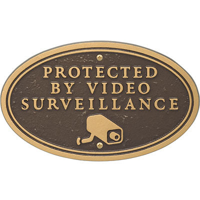 10611 Surveillance Camera Oval Wall or Lawn Statement Plaque
