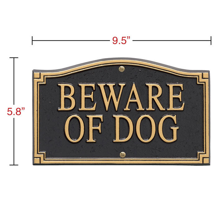 01421 Beware of Dog Statement Marker - Wall or Lawn Mount - Oak Park Home & Hardware