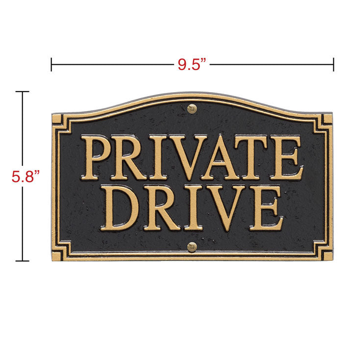 01427 Private Drive Statement Plaque - Wall or Lawn Mount - Oak Park Home & Hardware
