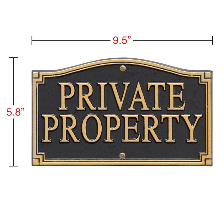01430 Private Property Statement Plaque - Wall or Lawn Mount - Oak Park Home & Hardware
