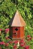 015C Copper Songbird Bird House - Solid Mahogany - Shiny Copper Roof - Oak Park Home & Hardware