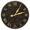 02166 Artisan 16 Inch Indoor Outdoor Wall Clock - Black Gold - Oak Park Home & Hardware