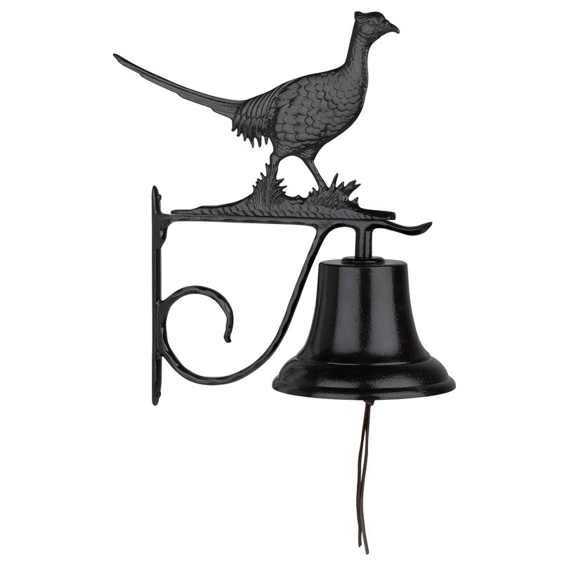 04028 Bell with Pheasant Ornament - Black - Oak Park Home & Hardware