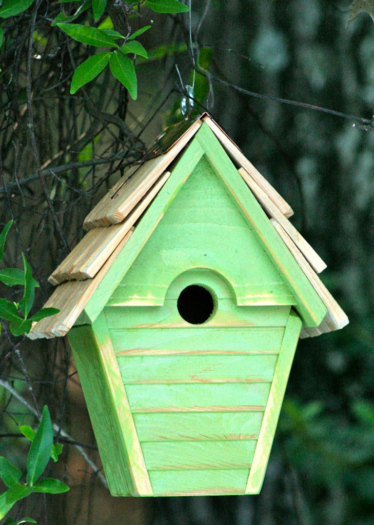 082I Wren-in-the-wind Bird House - Green Apple - Oak Park Home & Hardware