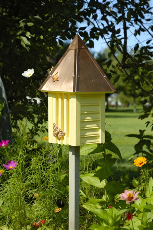Flutterbye Butterfly House - Yellow with Solid Copper Roof - Oak Park Home & Hardware