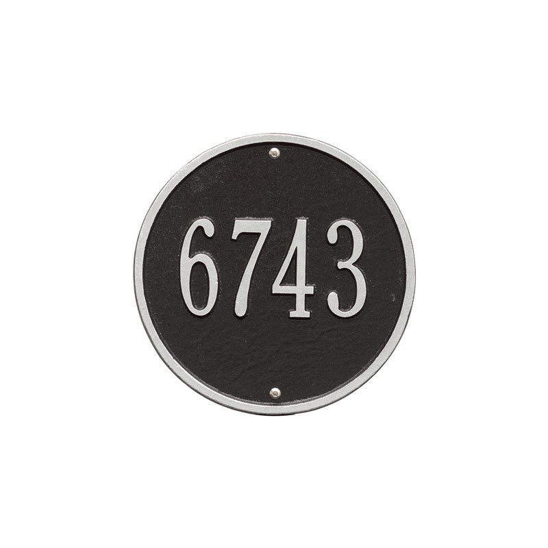 1033 Round 9 Inch Diameter Standard Wall Address Plaque - 1 Line - Oak Park Home & Hardware