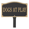 10375 Dogs At Play Sign - Wall or Lawn Mount - Oak Park Home & Hardware