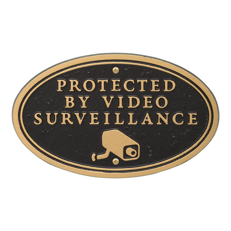 10608 Surveillance Camera Oval Wall or Lawn Statement Plaque - Oak Park Home & Hardware