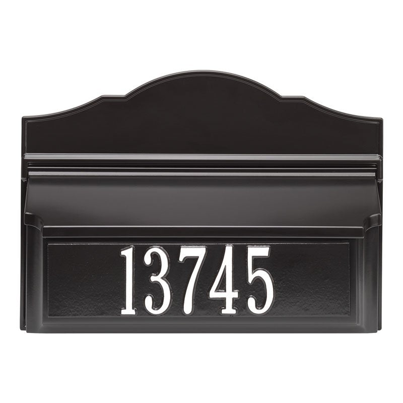 11254 Cast Aluminum Colonial Mailbox - Black/White - With House Numbers - Oak Park Home & Hardware