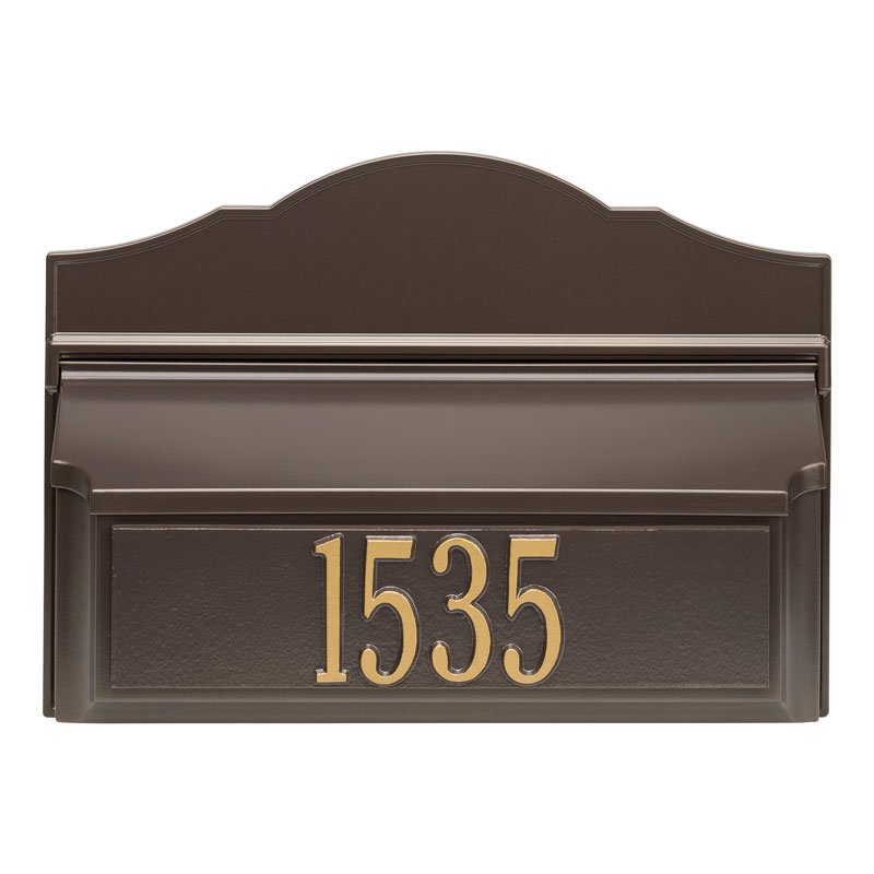 11255 Cast Aluminum Colonial Mailbox - Bronze - With House Numbers - Oak Park Home & Hardware