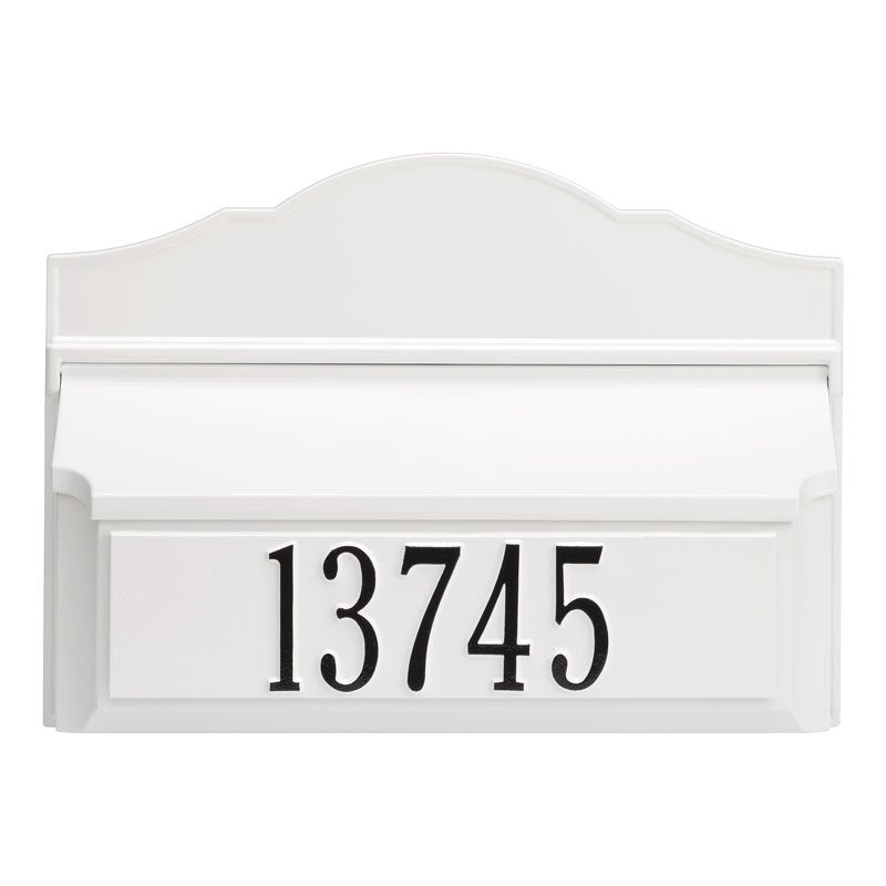 11257 Cast Aluminum Colonial Mailbox - White/Black - With House Numbers - Oak Park Home & Hardware
