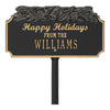 1165BG Happy Holidays Bells Personalized Lawn Plaque - Black/Gold - Oak Park Home & Hardware