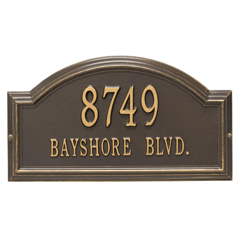 1305 Providence Arch Standard Wall Address Plaque - 2 Line - Oak Park Home & Hardware