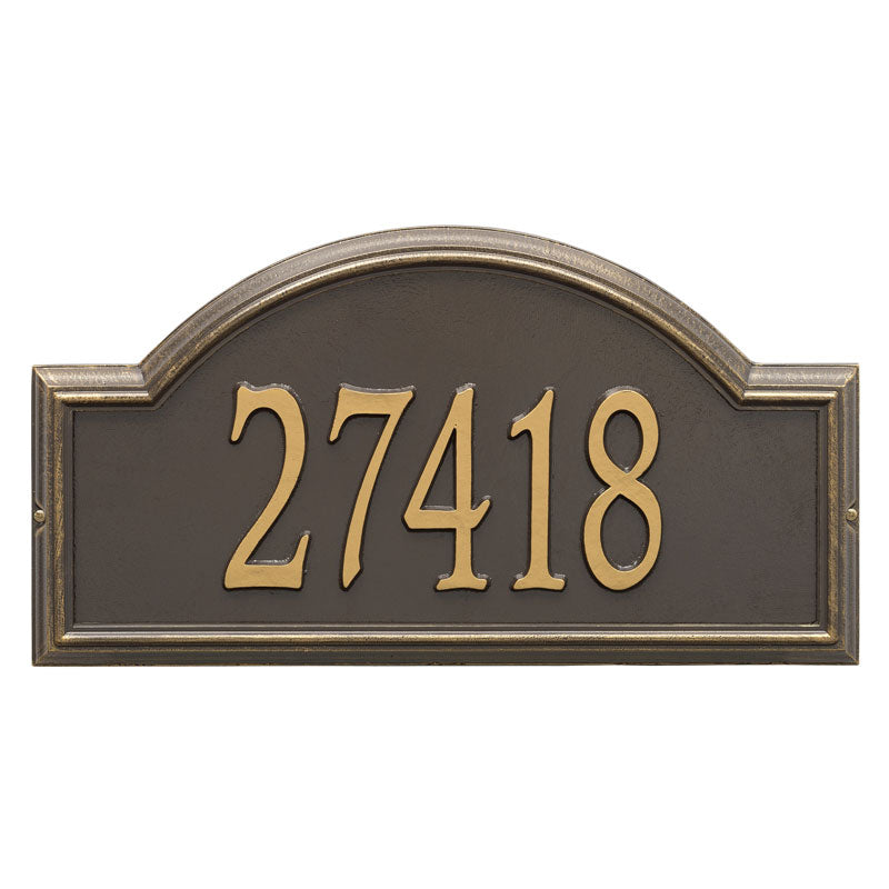 1308 Providence Arch Estate Wall Address Plaque - 1 Line - Oak Park Home & Hardware