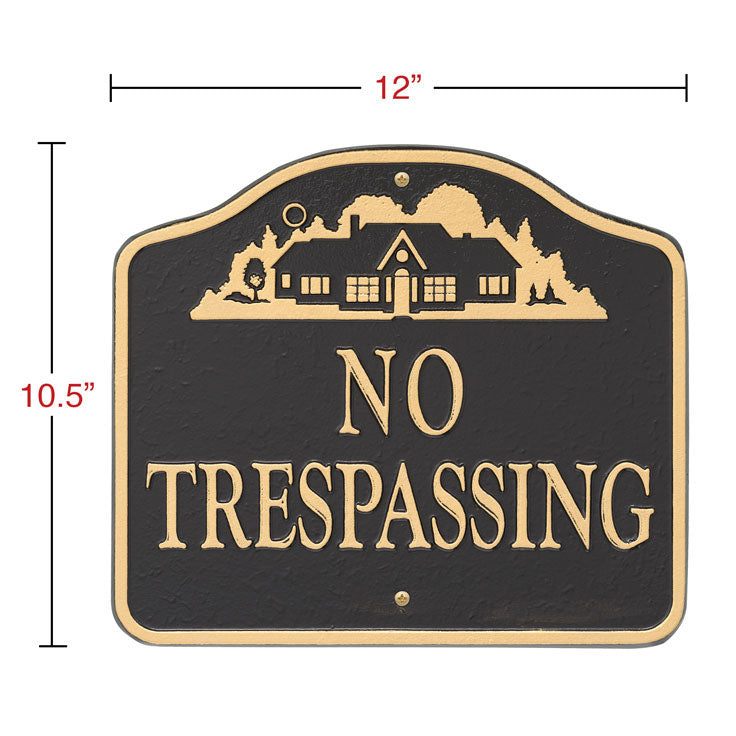 14131 No Trespassing Sign - Wall or Lawn Mount - Oak Park Home & Hardware