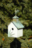 142F Sleepy Hollow - Hen House Bird House - White - Verdi Copper Roof - Oak Park Home & Hardware