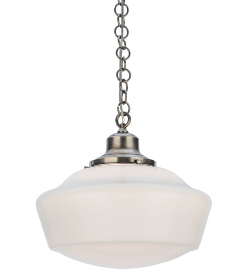 144291 16 Inch Wide Revival Schoolhouse Pendant with Traditional Globe - Oak Park Home & Hardware