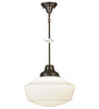 147634 16 Inch Wide Revival Schoolhouse Pendant with Traditional Globe - Oak Park Home & Hardware