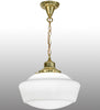 151550 16 Inch Wide Revival Schoolhouse Pendant with Traditional Globe - Oak Park Home & Hardware