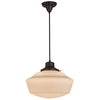 162310 16 Inch Wide Revival Schoolhouse Pendant with Traditional Globe - Oak Park Home & Hardware