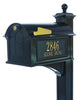 16252 Balmoral Mailbox with Side Plaques and Post Package - Black/Gold - Oak Park Home & Hardware