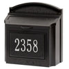 16284 Whitehall Wall Locking Mailbox-Black with Silver Numbers