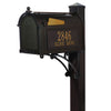 16306 Superior Capitol Mailbox Package with Post and Side Plaques - Bronze/Gold - Oak Park Home & Hardware