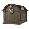 16366 Balmoral Mailbox with Side Plaques and Monogram Package - Bronze/Gold - Oak Park Home & Hardware