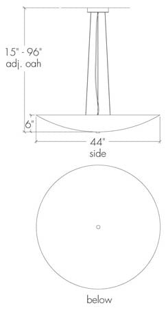 17386-44-DI-10 36 Inch Cirrus Pendant - for LED retrofit - Oak Park Home & Hardware