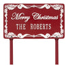 1757RW Merry Christmas Holly Personalized Lawn Plaque - Red/White - Oak Park Home & Hardware