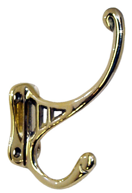 Period Brass Hook - Polished Brass - Oak Park Home & Hardware