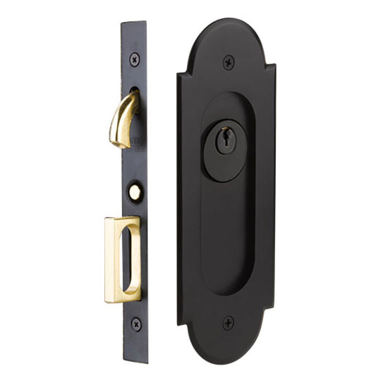 2043 Emtek Brass Pocket Door #8 Mortise Lock - Keyed - Oak Park Home & Hardware