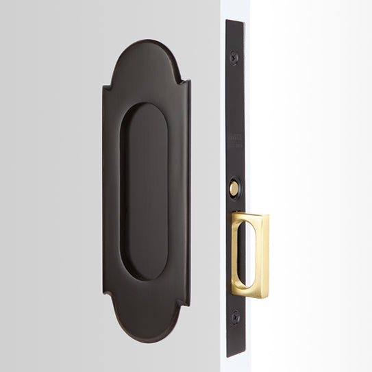2044 Emtek Brass Pocket Door #8 Mortise Lock - Passage - Oak Park Home & Hardware