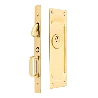 2103 Emtek Brass Pocket Door Mortise Lock - Keyed - Oak Park Home & Hardware