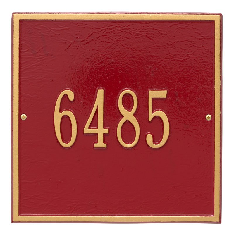 2110 Square Standard Wall Address Plaque - 1 Line - Oak Park Home & Hardware