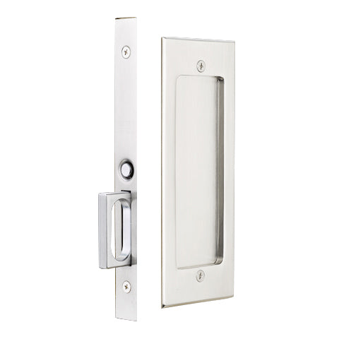 2114 Emtek Modern Rectangular Pocket Door Mortise Lock - Passage - Oak Park Home & Hardware