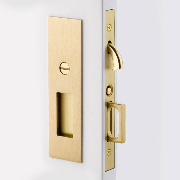 2155 Narrow Trim Rectangular Pocket Door Mortise Lock - Privacy - Oak Park Home & Hardware