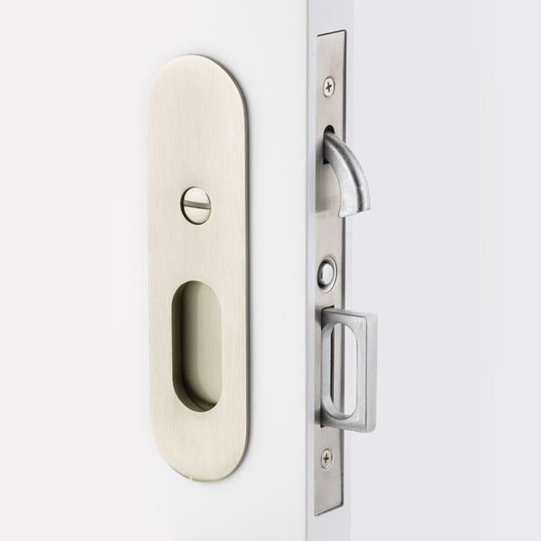 2165 Narrow Trim Round Pocket Door Mortise Lock - Privacy - Oak Park Home & Hardware