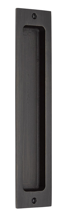 220410 Sandcast Bronze Rustic Modern Rectangular 10 Inch Flush Pull - Oak Park Home & Hardware