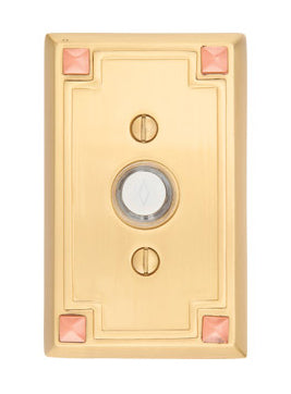 Emtek 2451 Brass Arts Crafts Doorbell - Oak Park Home & Hardware