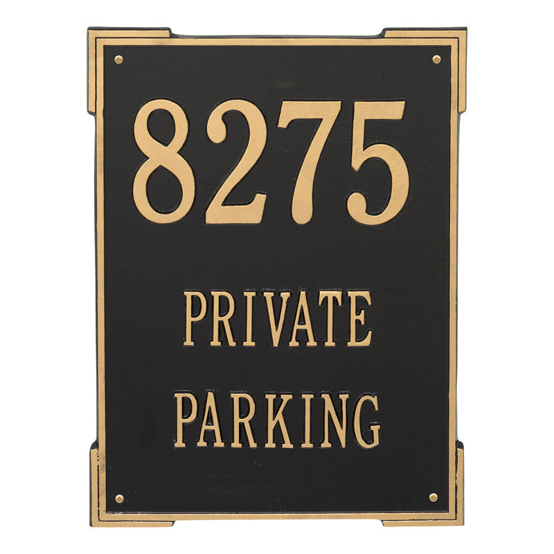 2504 Extra Large Roanoke Vertical Estate Wall Address Plaque - 3 Line - Oak Park Home & Hardware