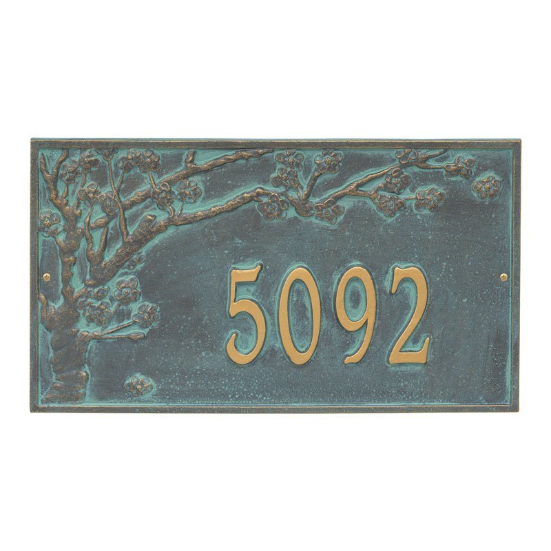 2519 Spring Blossom Estate Wall Address Plaque - 1 Line - Oak Park Home & Hardware