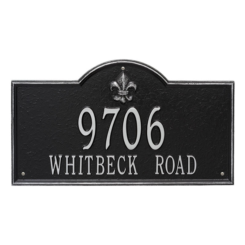 2847 Bayou Vista Estate Wall Address Plaque - 2 Line - Oak Park Home & Hardware
