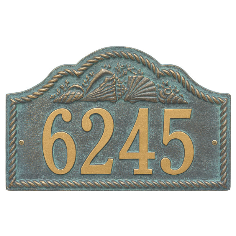 2854 Rope Shell Arch Standard Wall Address Plaque - 1 Line - Oak Park Home & Hardware