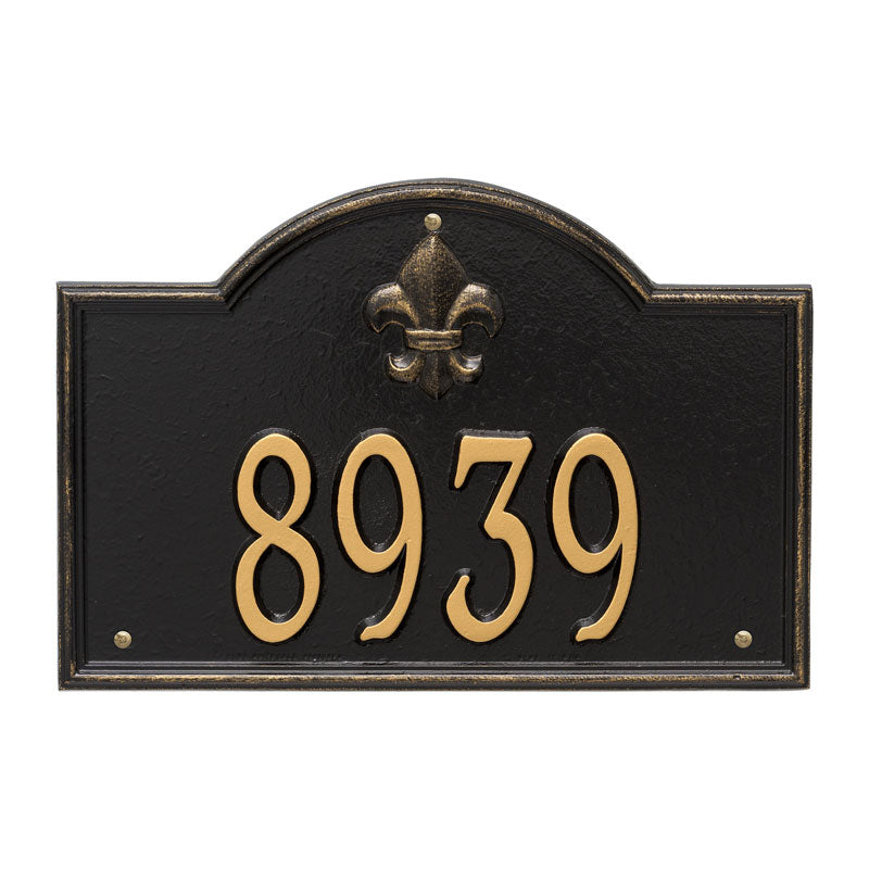 2858 Bayou Vista Standard Wall Address Plaque - 1 Line - Oak Park Home & Hardware