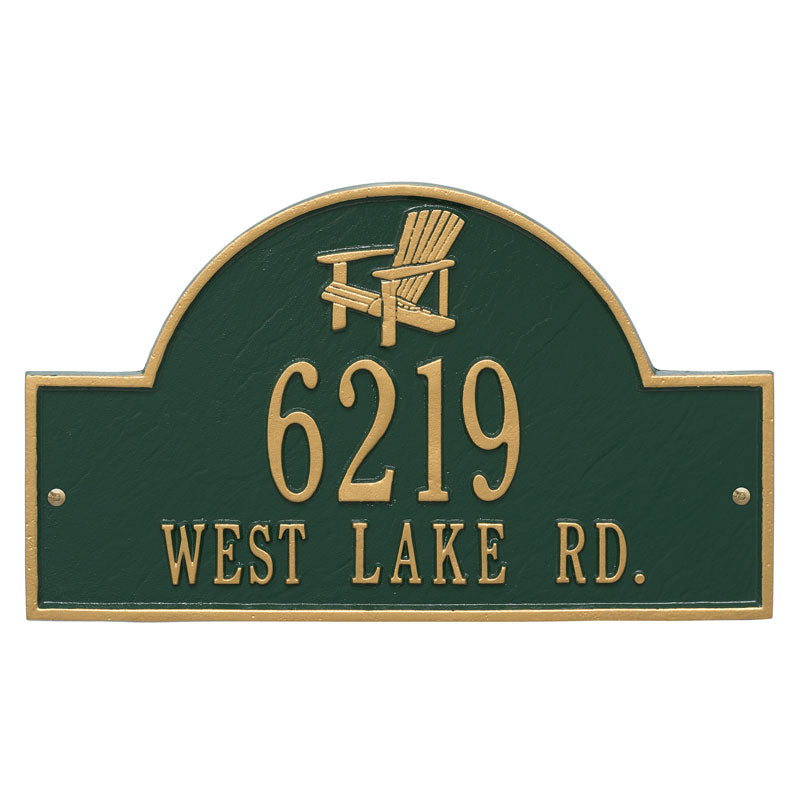 2904 Adirondack Arch Standard Wall Address Plaque - 2 Line - Oak Park Home & Hardware